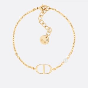 Dior (Petite) Gold Bracelet with Pearl